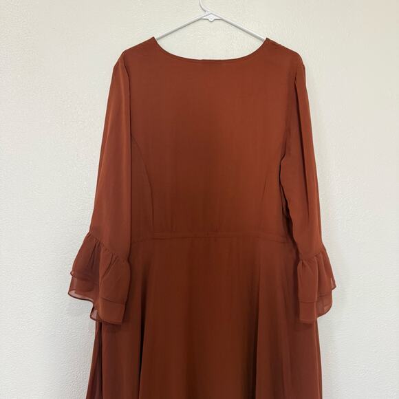 City Chic Women's Hidden Treasure Maxi Dress Ruffle Tie Waist Boho Size S 16 - Picture 7 of 11